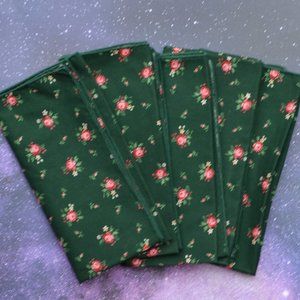 Vintage 90s Set of 5 Floral Cloth Napkins